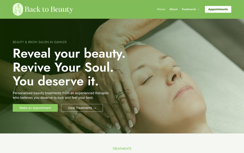 Back to Beauty Gawler website homepage