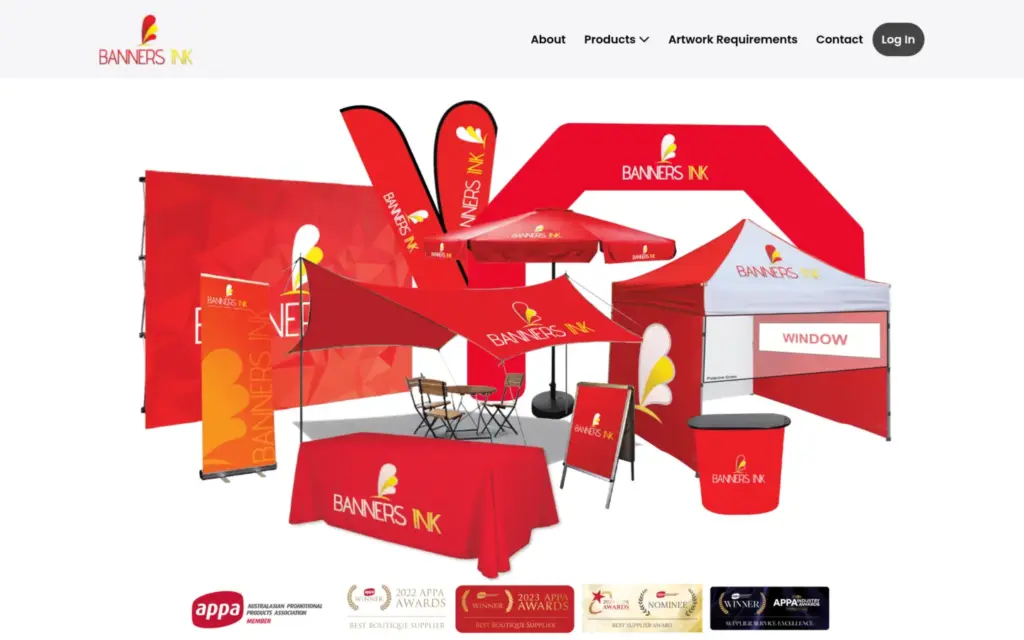 Banners Ink website homepage