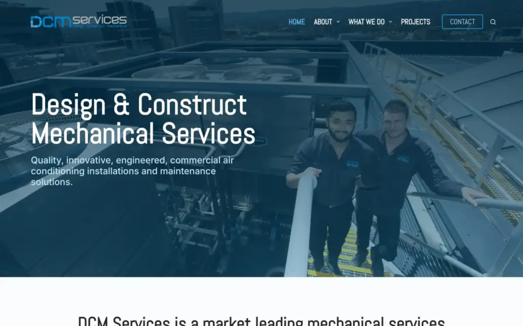 DCM Services website homepage