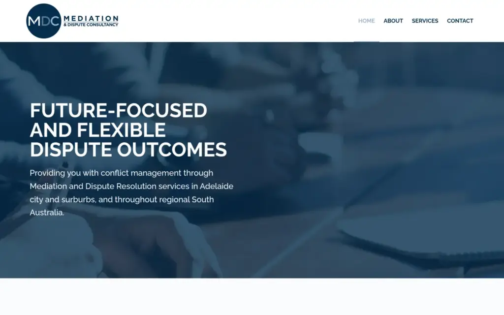 Mediation and Dispute Consultancy website homepage
