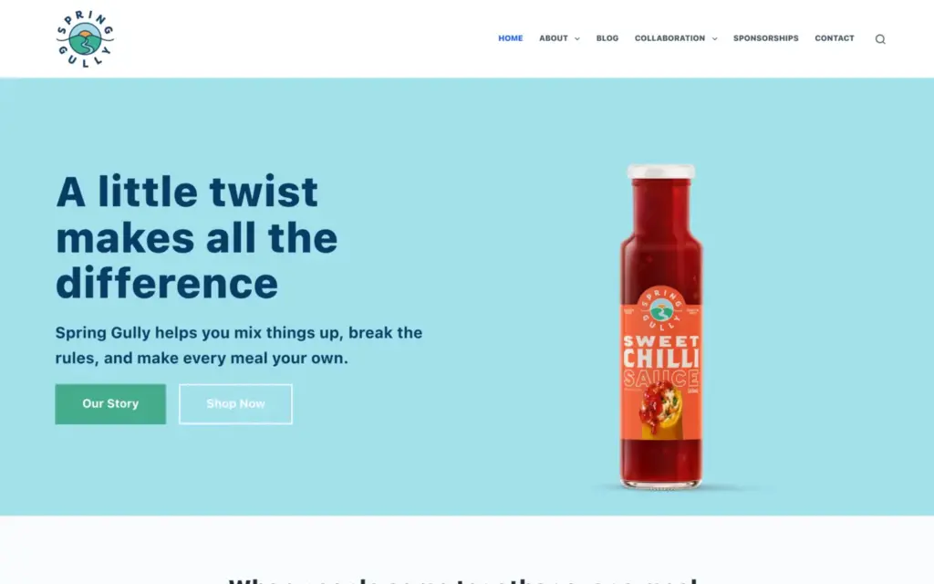 Spring Gully website homepage