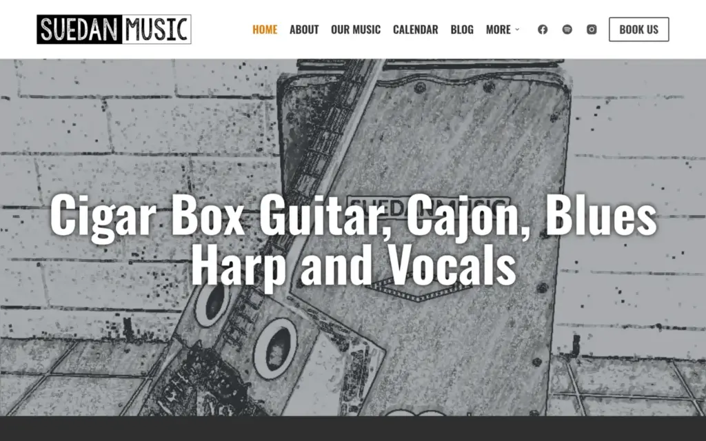 Suedan Music website homepage
